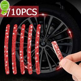 New 5/10PCS Car Wheel Hub Sticker with Diamond High Reflective Stripe Tape for Car Motorcycle Night Driving Safety Luminous Stickers