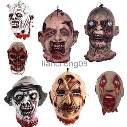 Party Decoration Halloween Horror Bloody Cut Off Head Props With Wig Realistic Haunted House Party Decor Scary Zombie Hanging Head Decoration x0905