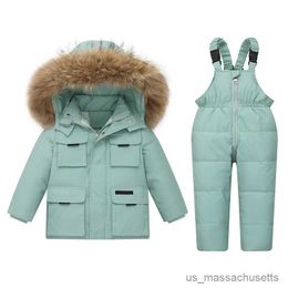 Down Coat degrees Winter Warm Down Jacket Children Clothing Set toddler Girl Ski Suit Boys Pant Kids designer clothes R230905
