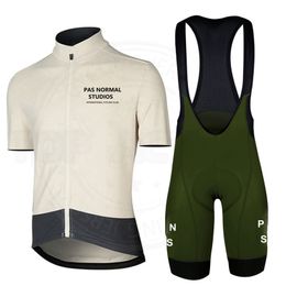 Cycling Jersey Sets PNS Pas Normal Studios Men Summer Cycling Jersey Short Sleeves Bibs Shorts Suit Bicycle Clothing Set MTB Uniform Shirt 230904
