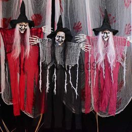 Party Decoration 90x60cm Halloween Decoration Hanging Witch Horror Skeleton Ghost Pendant Halloween Party Dress Up Haunted House Horror Props x0905 x0905