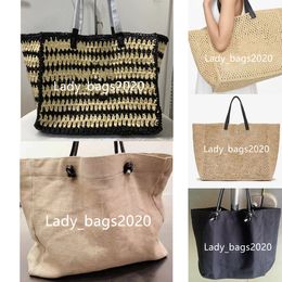 Large Tote Niche Beach Designer Bag 46cm Fashion Woven Seaweed Handmade Big Canvas Tote Luxury Handbag Large Women Men Capacity Outdoor Bags 54cm