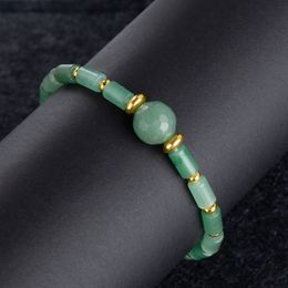 Green Jade Green Dainty Stretch Beaded Bracelet For Women Fashion Handmade Gemstone Jewelry