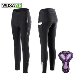 Cycling Pants WOSAWE Womens Mtb Bicycle Pant Sports Riding Trousers Cycling Pants Gel Pad Shockproof Road Bike Tights Leg Zipper Reflective 230904