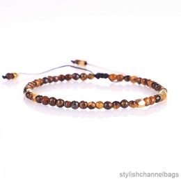 Charm Bracelets 3mm Natural Tiger Eye Stone Tangling Stone Hand-woven Bracelets Can Bring Luck To Men And Women R230905