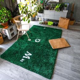 Room decor luxury big wet grass rugs absorbent nonslip floor mats hallway bedroom living room balcony designer rug popular letter S02