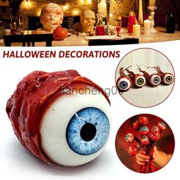 Party Decoration Halloween Horror Prop Realistic Life Size Latex Ripped Out Eyeball Light Blue Scary Decorate Bloodshot Eye Cosplay Prop x0905