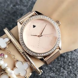 Popular Casual Top Brand quartz wrist Watch for Women Girl with metal steel band Watches G56258e