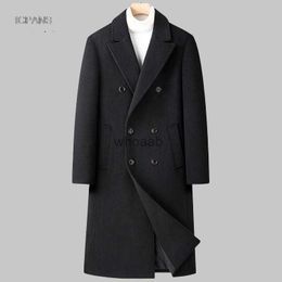 Women's Wool Blends 50% Wool Mens Coats Double Breasted Warm Long Woollen Winter Jackets For Men Coat Clothing Korea Slim Outwear Parka HKD230904 HKD230815