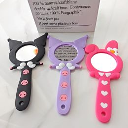 INS Kawaii Melody Mini Portable Mirrors Girl Cute outwear Mini Silicon Hand Shank Mirrors 12 LL