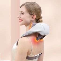 Massaging Neck Pillowws Shiatsu and Back Massager with Soothing Heat Wireless Electric Deep Tissue 5D Kneading Massage Heating Shawl 230904