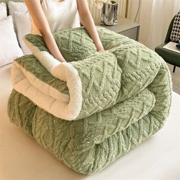 Blankets Soft Super Thick Winter Warm Blanket Artificial Lamb Cashmere Weighted for Beds Cozy Thicker Warmth Quilt Comforter 230905