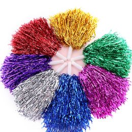 Cheerleading 1 piece NonFading Metallic Streamer Pompoms Cheerleading Cheerleader pompom ball cheering dance pom aerobics sports item Supply 230904