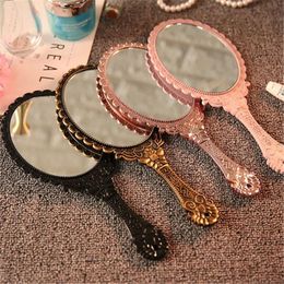 Compact Mirrors Vintage Carved Handheld Vanity Mirror Makeup Mirror SPA Salon Makeup Vanity Hand Mirror Handle Cosmetic Compact Mirror for Women 230904