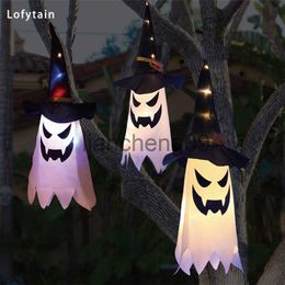 Party Decoration Lofytain LED Halloween Outdoor Light Hanging Ghost Halloween Party Dress Up Glowing Spooky Lamp Horror Props Home Bar Decoration x0905