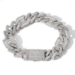 Custom Fashion Jewelry Diamond Bling Hiphop Chain Links Vvs Moissanite Mens Bracelet
