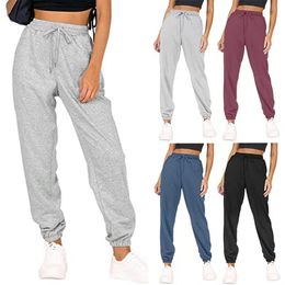 Womens Pants Capris Black Sweatpants Casual Jogging High Waisted Loose Drawstring Home 230905