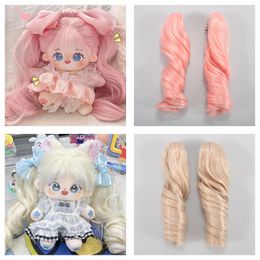 Movies TV Plush toy Jepit Rambut Panjang Keriting Kuncir Kuda untuk 20Cm Wig Boneka Katun Pink Ungu Bintang Idola Menggenggam Serat Kimia 230905