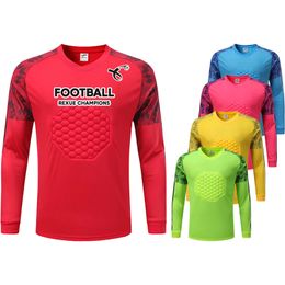 Other Sporting Goods Men Goalkeeper Long Sleeve Soccer Shirt Protective Sponge Training Jersey Football High Quality 230904