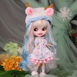 Dolls Cute Gift ICY DBS Blyth Doll Carved lips White Skin Matte face 16 BJD Azone S Anime Girl 230904