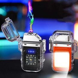 New Waterproof Watch Lighter Windproof USB Plasma Rechargeable Outdoor Portable Cigarette Men's Gift 1FEM