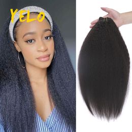 Lace Wigs 14 28 inci klip lurus Kinky dalam Hiar ekstensi manusia 10 buah set Balayage sorot rambut lembut dan kepala penuh memantul 230905