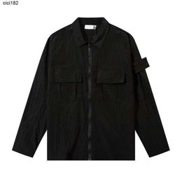 Topstoney Brand Jackets Coat Metal Nylon Functional Shirt Double Pocket Reflective Sun Protection Windbreaker Jacket Men Size M-2xlI9ML