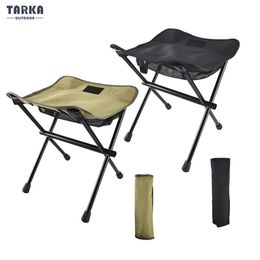 Camp Furniture TARKA Portable Folding Camping Stools Aluminium Alloy Outdoor Foldable Campstool Beach Picnic Fishing Chair Lighweight Furniture 230905