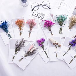 10pcs Gypsophila dried flowers handwritten blessing greeting card birthday gift card wedding invitations1282i