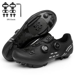 Calzature da ciclismo Sneaker da ciclismo Mtb con tacchetti Uomo Carbon Sports Scarpe da bici da velocità Donna Mountain Racing Flat SPD Calzature da ciclismo su strada 230904