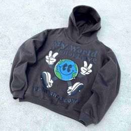 Men's Hoodies Sweatshirts Oversized Puff Print CPFM.XYZ Smiling Earth Pattern Hoodie Men Women CPFM XYZ Pullover x0905