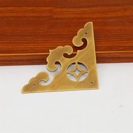 cloud antique brass corner bracket furniture desk cabinet Jewellery box wood box hardware corner hollow lace flower corner301f