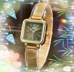 Fashion two pins square round dial watch women classic popular business clock bracelet small shape quartz movement stainless steel rose gold silver cute watches