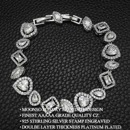 Charm Bracelets 2023 New Luxury Pear Heart silver color on hand Bracelet Bangle For Women Gift Jewelry Bulk Sell R230905
