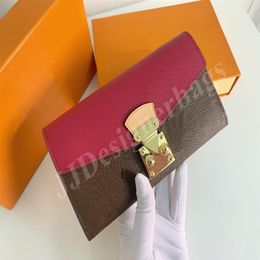 Designer women Leather Long wallet Slim Male Femal Purses Money Clip Credit Card Dollar Luxury wallets with box M67478228f