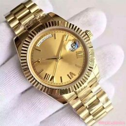 2017 yellow gold DAYDATE 40 self-winding mechanical movement Champagne dial 228238 Fluted bezel Concealed folding Crown clasp Mens281G