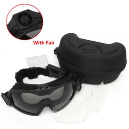 Tactical Sunglasses Tactical Goggles with Fan Anti-fog Military Airsoft Paintball Safety Eye Protection Glasses Hiking Eyewear 230905