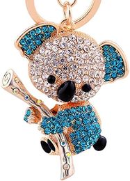 Koala Keychain Cute Animal Keychain Crystal Rhinestone Key Chain Charm Pendent for Women Handbag Purse Bag 1221402