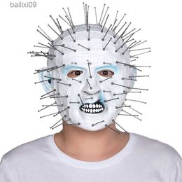 Party Masks Terror Movie Hellraiser Mask Halloween Party Cosplay Infernal Nail Ghost Costume Props Horror Devil T230905