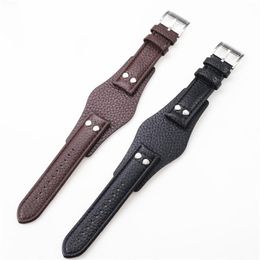 22mm Black Brown Genuine Men's Leather Watch Strap For Ch2564 Ch2565 Ch2891ch3051 Wristband Tray Watchband Bracelet Belt Band275q