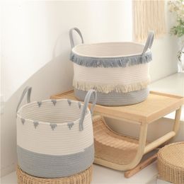 Baby Cribs Diaper Caddy Organiser Cotton Rope Nursery Storage Bin Portable Basket for Changing Table and Car 230904