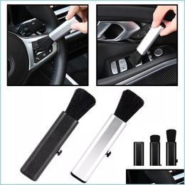 Car Sponge 1Pcs Detail Cleaning Retractable Brush For Dashboard Air Conditioner Pc Keyboard Soft Wool Small Brushescar Drop Delivery A Dhjr5