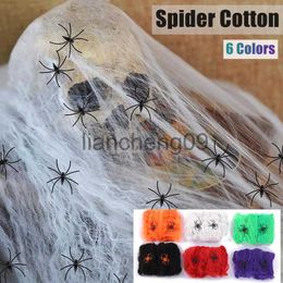 Party Decoration Halloween Scary Party Scene Props White Stretchy Cobweb Spider Web Horror Halloween Decoration For Bar Haunted House x0905