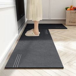 Carpets PVC Kitchen Mats Diatomaceous Earth Oil-proof and Absorbent Long Kitchen Carpet Entrance Mat for Living Room Kitchen Home Decor 230904