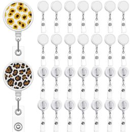 Sublimation Blank Nurse Badge Party Favor Plastic DIY Office Work Card Hanging Buckle Can Be Rotated 360 Degrees ZZ