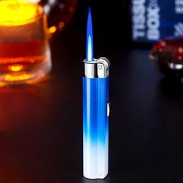 High Temperature Windproof Direct Punching Gradient No Gas Lighter Blue Flame Metal Mini Personality Small and Creative S8PH