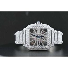 RRHA Factory Custom Pass Diamond Tt Iced Out Luxury Vvs Moissanite Diamond Watch Women Hip Hop diamond watch