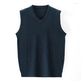 Men's Vests 6.5% Wool Men Knit Vest Tank Sleeveless Jumper Sweater Basic For Autumn Winter 3D Argyle Business Smart Fashion Casual -87