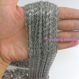 Chains Wholesale 5/10meters 2/3mm 316L Stainless Steel Silver Color Water-wave Chain Jewelry Top Quality