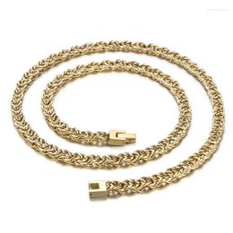 Chains Brand 7mm 26inch Stainless Steel Braided Curb Link Chain Necklace Men's Cool Buckle Choker Silver Gold Black For Father Gift